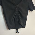 ZARA MOVING SALE  Black Crop Front Ruched T-Shirt Photo 4