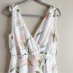 NWT Lulus Romantic Possibilities‎ White Pink Floral Print Maxi Dress Size Large Photo 3