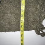 Garage Olive Green Braided Sides Crewneck Knit Sweater Photo 6