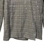 Jason Wu  Oversized Silver Gray Plaid Sequined Blazer Jacket Double Breasted S Photo 10
