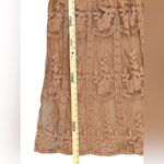 Magnolia Boutique Fairytale Romance Romper Lace‎ Maxi Dress Sleeves VNeck Small Tan Photo 5