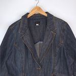 Vtg Riders Copper Collection Blazer Jacket Womens XL Embroidered Denim Jean Blue Photo 2