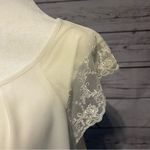 Candie's Candie’s Women’s Blouse XL Cream Lace Cap Sleeve Top – Good Condition Photo 3