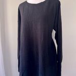 st. john's bay St. John’s Bay Black Ribbed Relaxed Fit Long Sleeve Pullover Sweater Photo 1