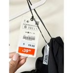 ZARA NWT  Draped Gathered Ruched Tie Neck Bodycon Mini Dress Black Women's Size S Photo 4