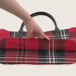 Victoria's Secret Victoria’s Secret Red Plaid Cotton Vegan PVC Tote Shoulder Bag 11185110 08/2020 Photo 4