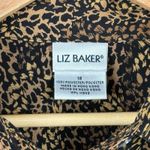Liz Baker Women's Brown Animal Print Long Sleeved Button Down Blouse Size 18 Photo 3