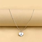 Elegant Silver Heart Necklace with Initial “J” Charm Photo 0