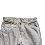 Princess Polly Womens  Cuffed Leg Distressed Cream High Waisted Jeans - Sz 8 Photo 1