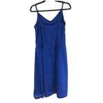 Lacausa  Thea Slip Dress V Neck Adjustable Straps Lagenlook Oversized Navy Blue S Photo 4