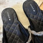 Birdies Swan Almond Toe Black Velvet Crystal Bracelet Slide Mule Size 9 Photo 2