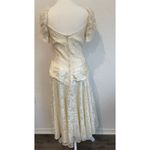 Made In USA Ivory Satin White Lace Dress Size 8 Vintage 1980s Photo 5