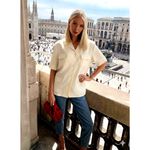 Chaus Silk Jacket Size 16 Vintage Y2K Sand Neutral Short Sleeve Blazer City Chic Photo 2