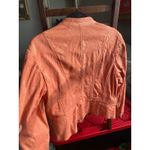 FIELD MANOR Textured Button Cropped Coral Riding Militia Jacket Large Bohemian Orange Photo 3