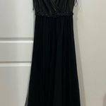 Badgley Mischka Black Embellished Waist Pleated Gown Size 6 US $795 Photo 1