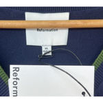 Reformation  Blair Cotton Sweater Dress Navy Grass Women’s XL Preppy Academia Photo 7