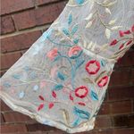 Reba McEntire Floral Embroidered Dress Cream Coral Blue Womens Size Large Maxi Photo 4