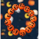 Jack O Lantern Halloween Stretch Bracelet New Wooden Beads Orange Festiv… Photo 5