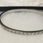 Antian Accessories™ Stainless Steel Silver Plated Zirconia Bangle Bracelet Photo 0