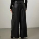 Ronny Kobo Wide Leg Cargo Pants faux leather black size 10 Photo 1
