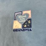 Vintage Crewneck Sweatshirt MED Womens Blessed Grandma Pullover Blue Grannycore Photo 1
