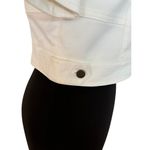 Cache  White Cotton Blend Front Button Short Jacket Top Lined Side Tab NWT $118 Photo 2
