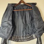 Vintage Black Leather Lace Up Heavy Moto Jacket Size Medium Photo 5