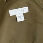 J Jill Olive Green Trench Coat Rain Jacket Removable Hood Zip Pockets Utility XS Photo 12
