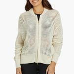 Varley Ward Knit Jacket Open Knit Zip Size LARGE Cream Photo 1