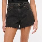 Abercrombie & Fitch High Rise Dad Short in Black Denim Photo 0