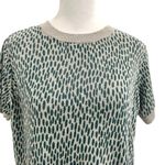 Garnet Hill 100% Linen Knit Animal Print Short Sleeve Top Blouse size Small Photo 1