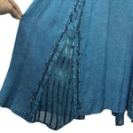 Pyramid Collection Embroidered Renaissance Maxi Dress Size L Blue Bust Tie Goth Size L Photo 3