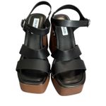 Steve Madden NWOB Dear Sandals Platform Black Strappy Block Heel Wood Size 7.5 Photo 7