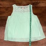 Xhilaration  Mint Green Lace and Pleated Sleeveless Top Photo 7