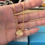 Touchstone Crystal by Swarovski Mini Disc Golden Touch Necklace Gold Photo 0