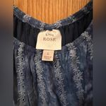 Knox Rose Knox‎ Rose Blue Tie-Dyed Eyelet Flutter Sleeve Off-the-Shoulder Top Size Large Photo 5