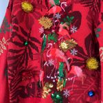 32 Degrees Heat 33 Degrees | Ugly Christmas Sweater Flamingo Bell Tropical Holiday Womens Medium Photo 5