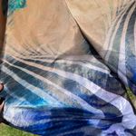 Manish Vaid Designer Beaded Crystal Printed Luxury Resort Harem Pants Size S Blue Photo 4