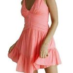 INDIKAH Summer Essential Open Back V-neck Mini Dress Pink Size XS NWT Photo 0