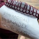 Brandy Melville  Womens Burgundy Long Sleeve Shirt Soft Stretch One Size Photo 5