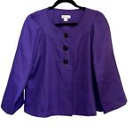 kim rogers Kim  Purple Button Front Blazer Photo 0