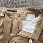 Ralph Lauren Lauren‎  Khaki Size 8 Cropped Belted Wide Leg Cotton Chino Pants Photo 8