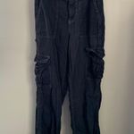 Urban Outfitters BDG 24 Skate Cargo Lightweight Joggers Tie Hem Navy Elastic Photo 0