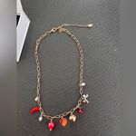 Free People  Gold Charm Necklace with Red and Silver Accents Photo 2