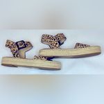 Gianni Bini  Women’s Kaygan Buckle Espadrille Y2K Sandal Leopard Calfhair Sz 8.5 Photo 2