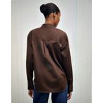 Madewell $88 Utility Stretch Slim Long Sleeve Shirt Top Dark Carob Sz S NS410 Photo 3