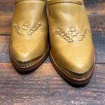 Vtg Y2K Autograph SANTA FE Woven Leather Mules 7B Pointed Toe Chunky Heel Tan Size 7 Photo 10