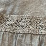 Naïf  Dress Medium Blue Ruffle neck Crochet details Lined Bohemian flutter sleeve Photo 7