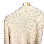 Cozy Casual Beige Knit Open Front Long Sleeve Pocket Cardigan Sweater Size S/M Photo 2
