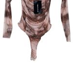 Pretty Little Thing NWT Bodysuit Womens 6 Pink Mesh Ruched Bardot Y2K Party Photo 5